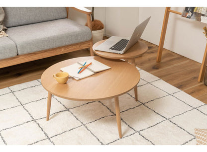 サイドテーブル 幅45cm 3本脚 円形 ラウンド ネストテーブル テーブル コンパクト 省スペース シンプル ナチュラル 北欧 かわいい おしゃれ 丸型 ラウンド 木製 天然木 一人暮らし ソファ(代引不可)