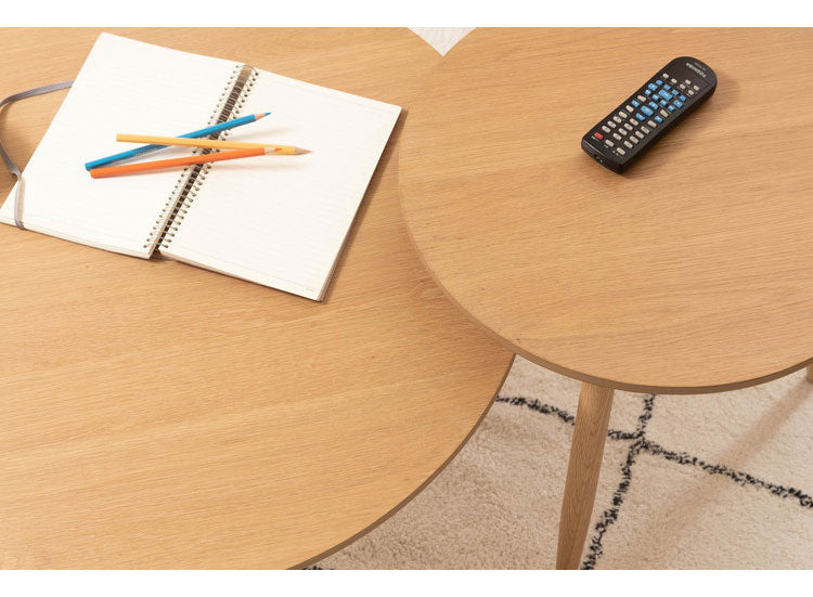 サイドテーブル 幅45cm 3本脚 円形 ラウンド ネストテーブル テーブル コンパクト 省スペース シンプル ナチュラル 北欧 かわいい おしゃれ 丸型 ラウンド 木製 天然木 一人暮らし ソファ(代引不可)