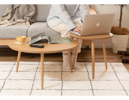 サイドテーブル 幅45cm 3本脚 円形 ラウンド ネストテーブル テーブル コンパクト 省スペース シンプル ナチュラル 北欧 かわいい おしゃれ 丸型 ラウンド 木製 天然木 一人暮らし ソファ(代引不可)