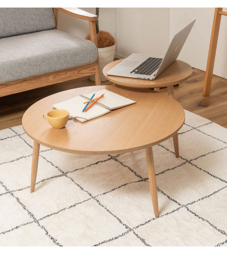サイドテーブル 幅70cm 3本脚 円形 ラウンド ネストテーブル テーブル コンパクト シンプル ナチュラル 北欧 かわいい おしゃれ 丸型 ラウンド 木製 天然木 一人暮らし ソファ(代引不可)