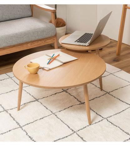 サイドテーブル 幅70cm 3本脚 円形 ラウンド ネストテーブル テーブル コンパクト シンプル ナチュラル 北欧 かわいい おしゃれ 丸型 ラウンド 木製 天然木 一人暮らし ソファ(代引不可)