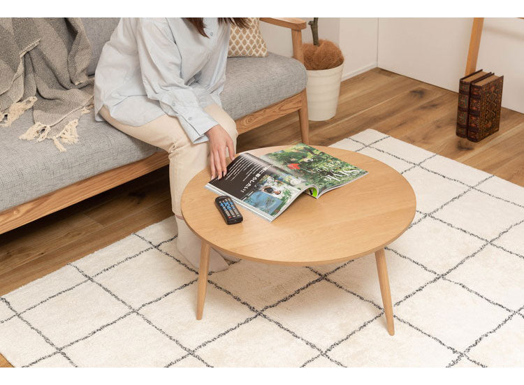 サイドテーブル 幅70cm 3本脚 円形 ラウンド ネストテーブル テーブル コンパクト シンプル ナチュラル 北欧 かわいい おしゃれ 丸型 ラウンド 木製 天然木 一人暮らし ソファ(代引不可)