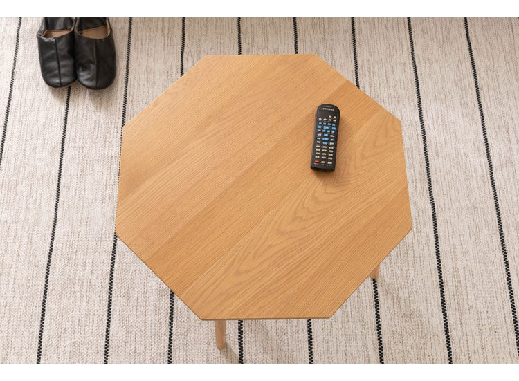 オクタゴンテーブル 幅60cm 8角形 天然木 木製 木目調 センターテーブル リビングテーブル テーブル 北欧 おしゃれ シンプル かわいい 新生活 ソファ 座椅子 一人暮らし(代引不可)