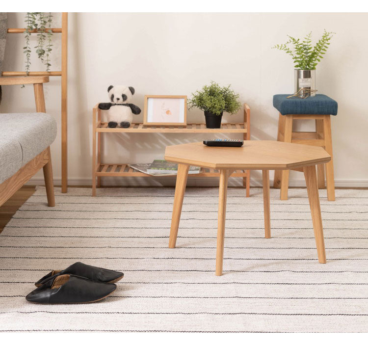 オクタゴンテーブル 幅60cm 8角形 天然木 木製 木目調 センターテーブル リビングテーブル テーブル 北欧 おしゃれ シンプル かわいい 新生活 ソファ 座椅子 一人暮らし(代引不可)