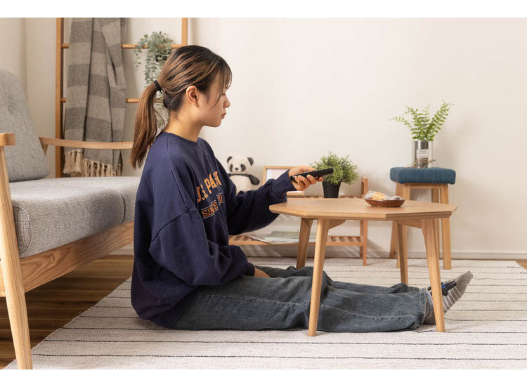 オクタゴンテーブル 幅60cm 8角形 天然木 木製 木目調 センターテーブル リビングテーブル テーブル 北欧 おしゃれ シンプル かわいい 新生活 ソファ 座椅子 一人暮らし(代引不可)