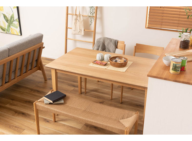 ダイニングテーブル 幅135cm 4人掛け 長方形 4人用 テーブル 食卓 北欧 おしゃれ シンプル ナチュラル 木製 天然木 省スペース かわいい 木目調 新生活(代引不可)