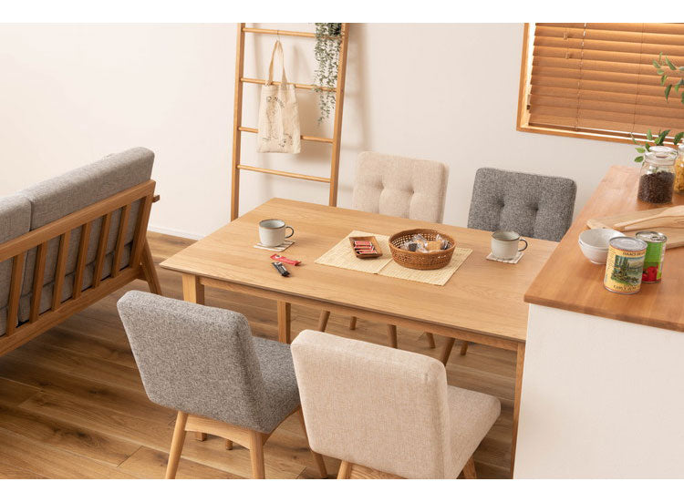 ダイニングテーブル 幅135cm 4人掛け 長方形 4人用 テーブル 食卓 北欧 おしゃれ シンプル ナチュラル 木製 天然木 省スペース かわいい 木目調 新生活(代引不可)