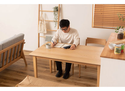 ダイニングテーブル 幅135cm 4人掛け 長方形 4人用 テーブル 食卓 北欧 おしゃれ シンプル ナチュラル 木製 天然木 省スペース かわいい 木目調 新生活(代引不可)