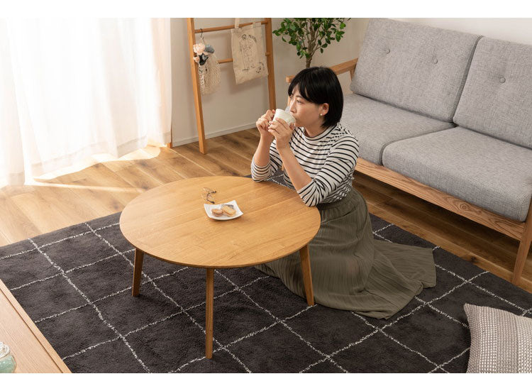 ラウンドテーブル 円形テーブル 丸型 幅75cm 木製 天然木 センターテーブル リビングテーブル テーブル 北欧 シンプル おしゃれ ラウンド 丸型 ソファ 座椅子 一人暮らし 新生活(代引不可)