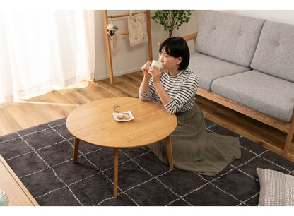 ラウンドテーブル 円形テーブル 丸型 幅75cm 木製 天然木 センターテーブル リビングテーブル テーブル 北欧 シンプル おしゃれ ラウンド 丸型 ソファ 座椅子 一人暮らし 新生活(代引不可)