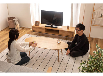 センターテーブル 幅120cm 楕円形 リビングテーブル 北欧 おしゃれ シンプル コンパクト 木製 天然木 楕円型 スタイリッシュ リビング 一人暮らし ソファ 座椅子(代引不可)