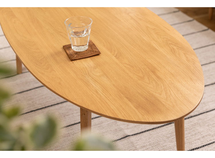 センターテーブル 幅120cm 楕円形 リビングテーブル 北欧 おしゃれ シンプル コンパクト 木製 天然木 楕円型 スタイリッシュ リビング 一人暮らし ソファ 座椅子(代引不可)