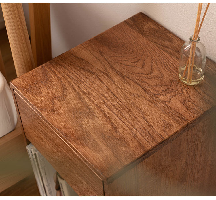 サイドチェスト ベッドサイド ソファサイド チェスト ナイトテーブル 収納 引き出し シンプル 北欧 おしゃれ かわいい ブックスタンド コンパクト 木製 天然木 見せる収納 隠す収納(代引不可)