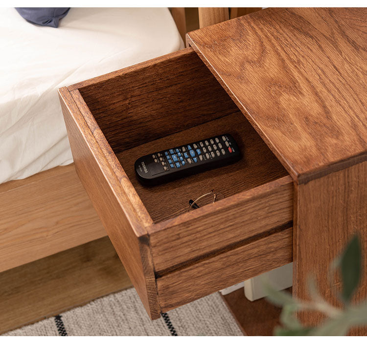サイドチェスト ベッドサイド ソファサイド チェスト ナイトテーブル 収納 引き出し シンプル 北欧 おしゃれ かわいい ブックスタンド コンパクト 木製 天然木 見せる収納 隠す収納(代引不可)