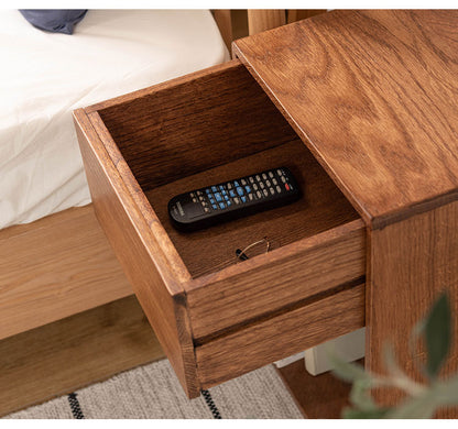 サイドチェスト ベッドサイド ソファサイド チェスト ナイトテーブル 収納 引き出し シンプル 北欧 おしゃれ かわいい ブックスタンド コンパクト 木製 天然木 見せる収納 隠す収納(代引不可)