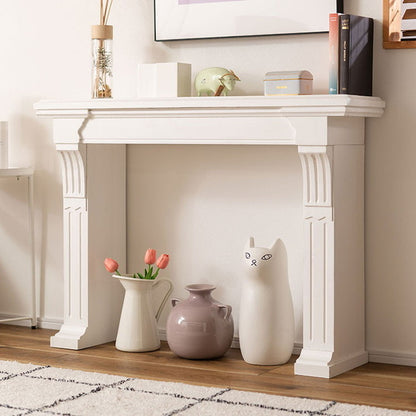 マントルピース コンソール 暖炉 飾り棚 アンティーク調 木製 天然木 幅100cm ディスプレイラック インテリア ラック 棚 壁面装飾 花台 シャビーシック レトロ ブラウン ホワイト(代引不可)