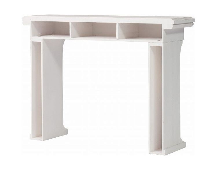 マントルピース コンソール 暖炉 飾り棚 アンティーク調 木製 天然木 幅100cm ディスプレイラック インテリア ラック 棚 壁面装飾 花台 シャビーシック レトロ ブラウン ホワイト(代引不可)