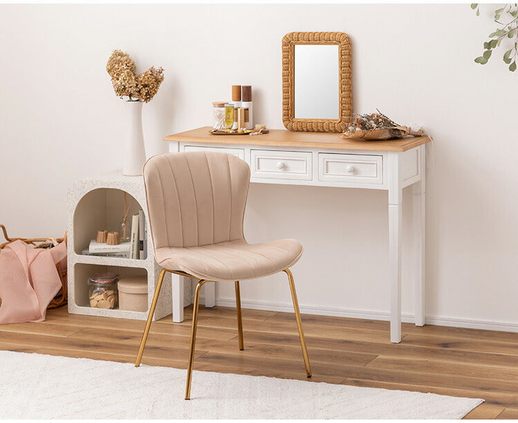 ベロア チェア シンプル かわいい 淡色 パステル おしゃれ アンティーク ゴールド ガーリー イス 椅子 いす 背もたれ 肘掛けなし アームレス アイボリー 白 ホワイト ベージュ グレー 灰(代引不可)