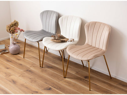 ベロア チェア シンプル かわいい 淡色 パステル おしゃれ アンティーク ゴールド ガーリー イス 椅子 いす 背もたれ 肘掛けなし アームレス アイボリー 白 ホワイト ベージュ グレー 灰(代引不可)