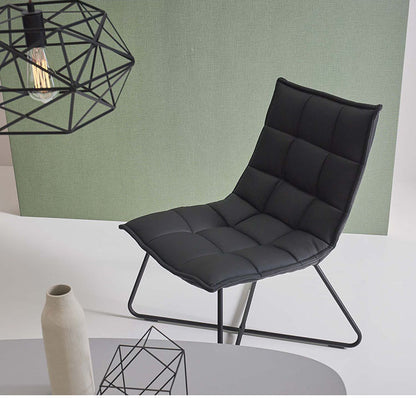 ソフトレザー レザー調 フロアチェア 椅子 イス チェア アイアン脚 レトロ カフェインテリア モダンデザイン デザイナーズ家具風 キャメル ブラウン リクライニングチェア(代引不可)