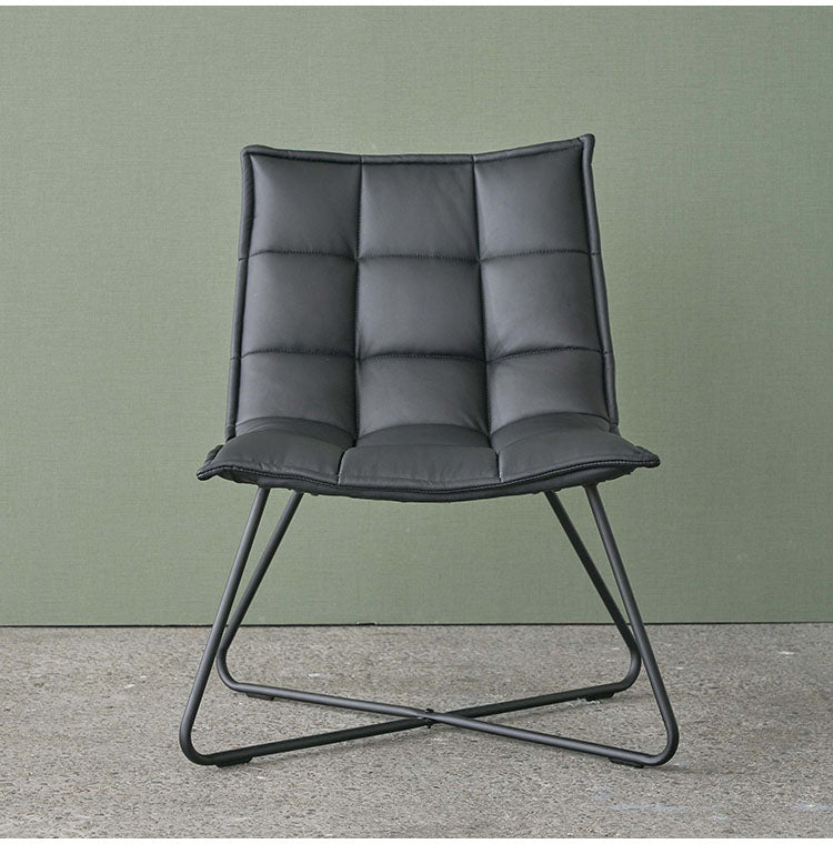 ソフトレザー レザー調 フロアチェア 椅子 イス チェア アイアン脚 レトロ カフェインテリア モダンデザイン デザイナーズ家具風 キャメル ブラウン リクライニングチェア(代引不可)