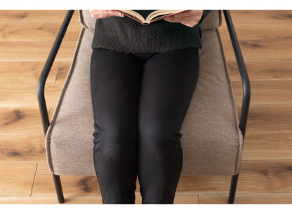 ラウンジチェア 1人掛け チェア ソファ おしゃれ 北欧 シンプル スチール 布地 ファブリック グレー ベージュ 肘置き 肘掛け アームレスト 背もたれ ゆったり クッション リビング(代引不可)