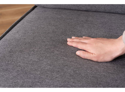 ラウンジチェア 1人掛け チェア ソファ おしゃれ 北欧 シンプル スチール 布地 ファブリック グレー ベージュ 肘置き 肘掛け アームレスト 背もたれ ゆったり クッション リビング(代引不可)