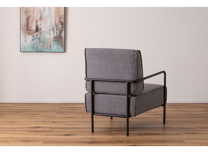 ラウンジチェア 1人掛け チェア ソファ おしゃれ 北欧 シンプル スチール 布地 ファブリック グレー ベージュ 肘置き 肘掛け アームレスト 背もたれ ゆったり クッション リビング(代引不可)