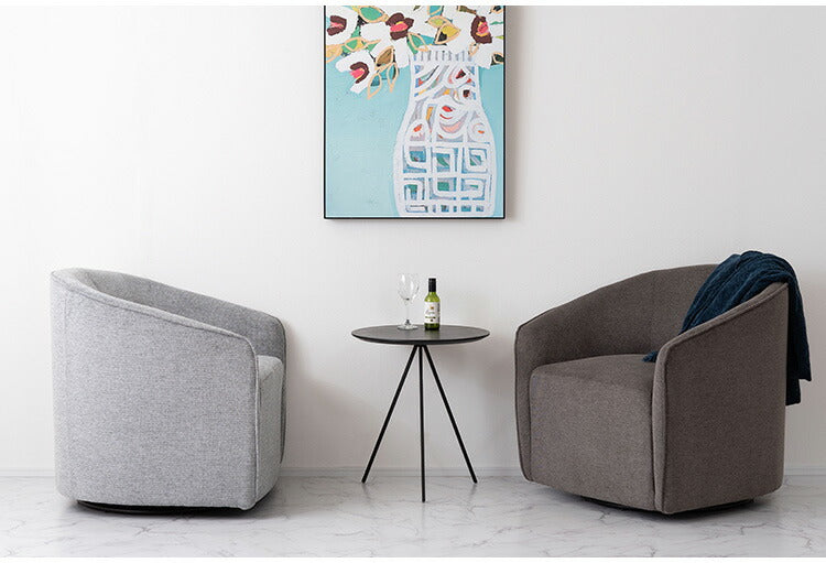 ラウンジソファ MYS-405 東谷 ソファ ソファー 1人掛け 一人掛け 回転 回転式 回転チェア 回転ソファ 回る 肘付き 肘あり アームソファ アームレスト 1人 一人 クッション 座面高43 布地 布張り(代引不可)