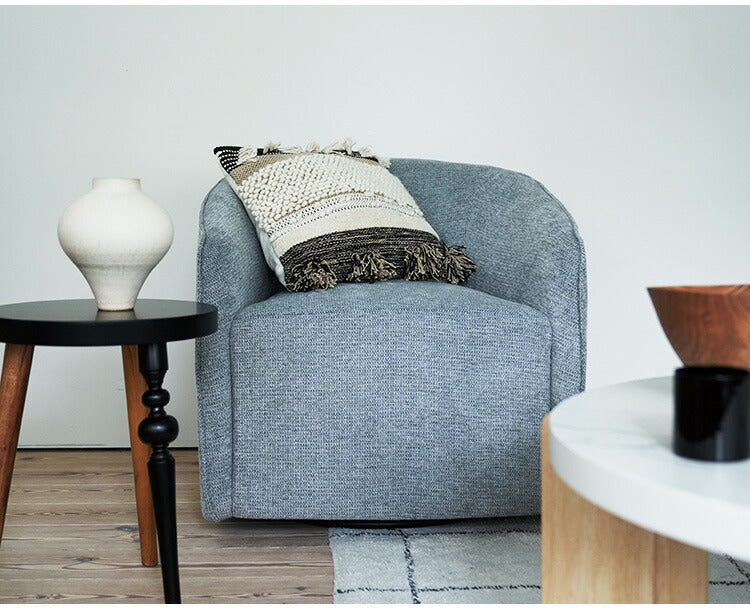 ラウンジソファ MYS-405 東谷 ソファ ソファー 1人掛け 一人掛け 回転 回転式 回転チェア 回転ソファ 回る 肘付き 肘あり アームソファ アームレスト 1人 一人 クッション 座面高43 布地 布張り(代引不可)