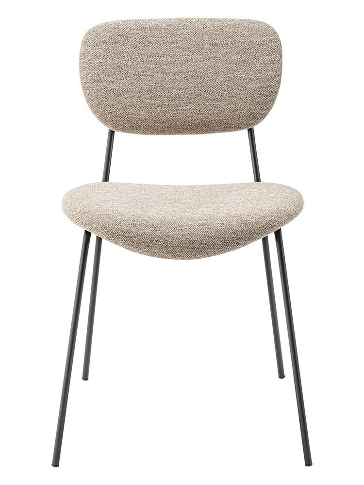 ダイニングチェア おしゃれ 座面高46cm チェアー 椅子 イス 布 ファブリック スチール 背もたれ付き 脚 黒 ブラック アームレス 肘なし 肘掛けなし スリム 固定脚 シンプル モダン(代引不可)