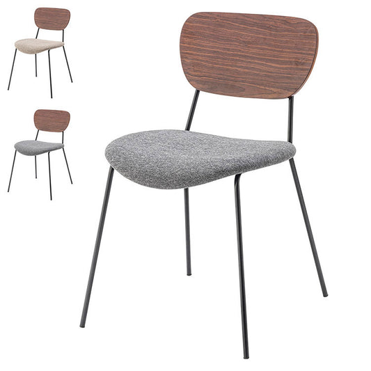 チェア ダイニングチェア チェアー 椅子 イス いす おしゃれ シンプル 北欧 木製 天然木 布地 ファブリック ベージュ グレー アームレス 肘なし 背もたれ 完成品 単品 座面高 46cm(代引不可)