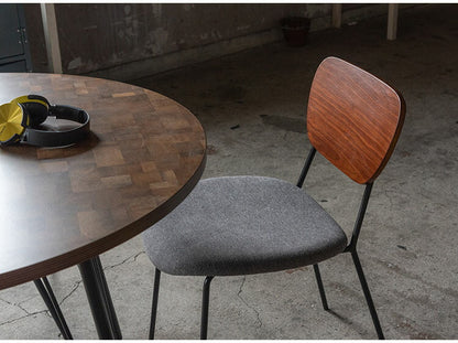 チェア ダイニングチェア チェアー 椅子 イス いす おしゃれ シンプル 北欧 木製 天然木 布地 ファブリック ベージュ グレー アームレス 肘なし 背もたれ 完成品 単品 座面高 46cm(代引不可)