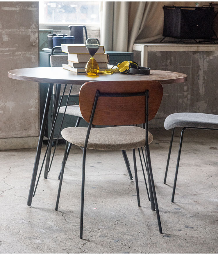 チェア ダイニングチェア チェアー 椅子 イス いす おしゃれ シンプル 北欧 木製 天然木 布地 ファブリック ベージュ グレー アームレス 肘なし 背もたれ 完成品 単品 座面高 46cm(代引不可)