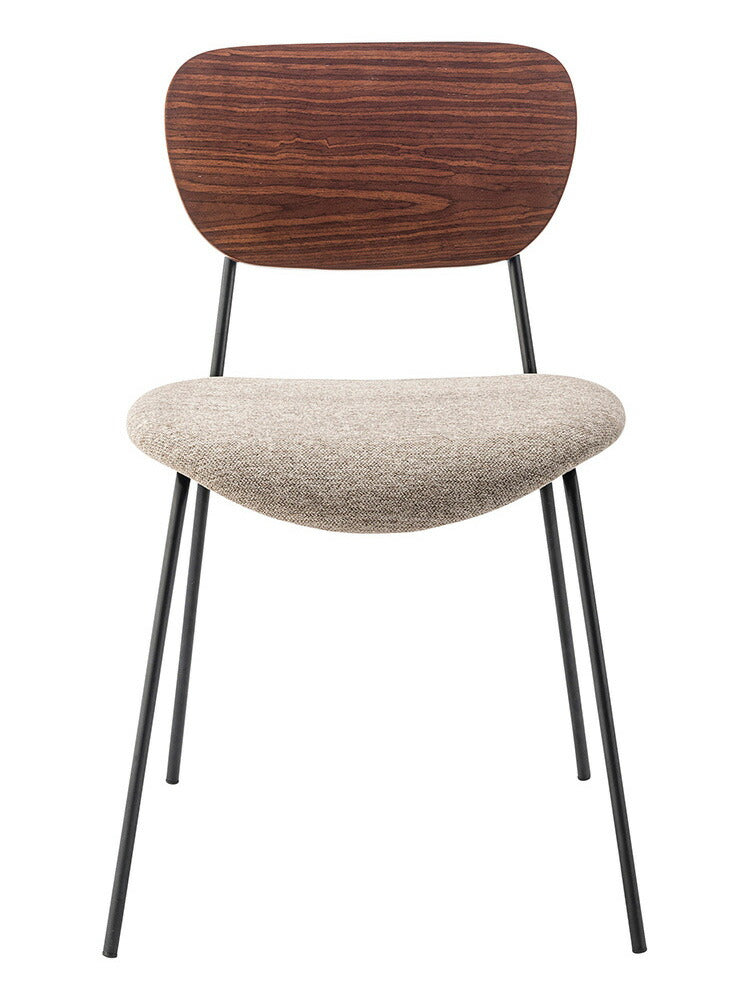 チェア ダイニングチェア チェアー 椅子 イス いす おしゃれ シンプル 北欧 木製 天然木 布地 ファブリック ベージュ グレー アームレス 肘なし 背もたれ 完成品 単品 座面高 46cm(代引不可)