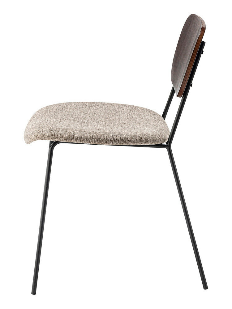 チェア ダイニングチェア チェアー 椅子 イス いす おしゃれ シンプル 北欧 木製 天然木 布地 ファブリック ベージュ グレー アームレス 肘なし 背もたれ 完成品 単品 座面高 46cm(代引不可)