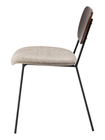 チェア ダイニングチェア チェアー 椅子 イス いす おしゃれ シンプル 北欧 木製 天然木 布地 ファブリック ベージュ グレー アームレス 肘なし 背もたれ 完成品 単品 座面高 46cm(代引不可)