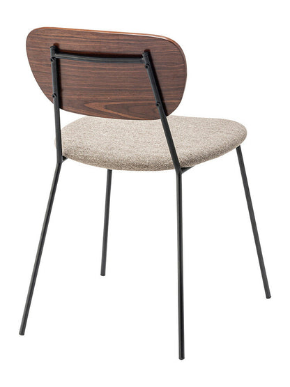 チェア ダイニングチェア チェアー 椅子 イス いす おしゃれ シンプル 北欧 木製 天然木 布地 ファブリック ベージュ グレー アームレス 肘なし 背もたれ 完成品 単品 座面高 46cm(代引不可)