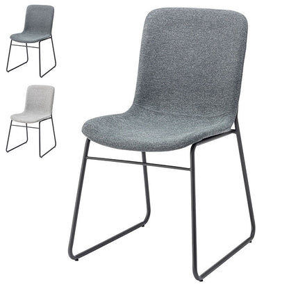 ダイニングチェア おしゃれ 座面高45cm チェアー 椅子 イス 安定感 快適 布 ファブリック スチール 背もたれ付き 脚 黒 ブラック アームレス 肘なし 肘掛けなし スリム 固定脚 シンプル(代引不可)