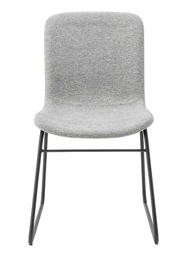 ダイニングチェア おしゃれ 座面高45cm チェアー 椅子 イス 安定感 快適 布 ファブリック スチール 背もたれ付き 脚 黒 ブラック アームレス 肘なし 肘掛けなし スリム 固定脚 シンプル(代引不可)