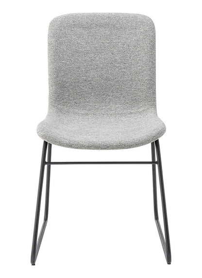 ダイニングチェア おしゃれ 座面高45cm チェアー 椅子 イス 安定感 快適 布 ファブリック スチール 背もたれ付き 脚 黒 ブラック アームレス 肘なし 肘掛けなし スリム 固定脚 シンプル(代引不可)