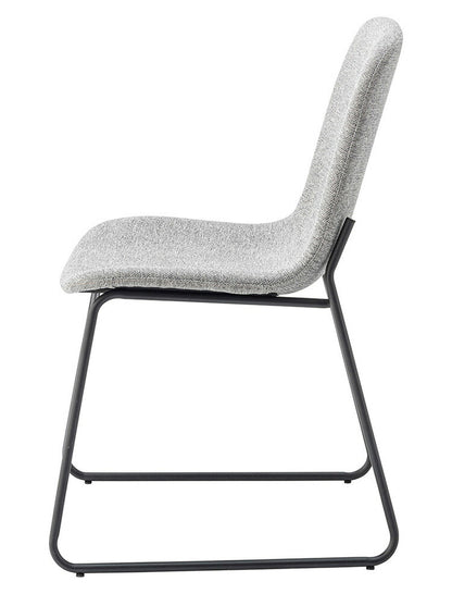 ダイニングチェア おしゃれ 座面高45cm チェアー 椅子 イス 安定感 快適 布 ファブリック スチール 背もたれ付き 脚 黒 ブラック アームレス 肘なし 肘掛けなし スリム 固定脚 シンプル(代引不可)