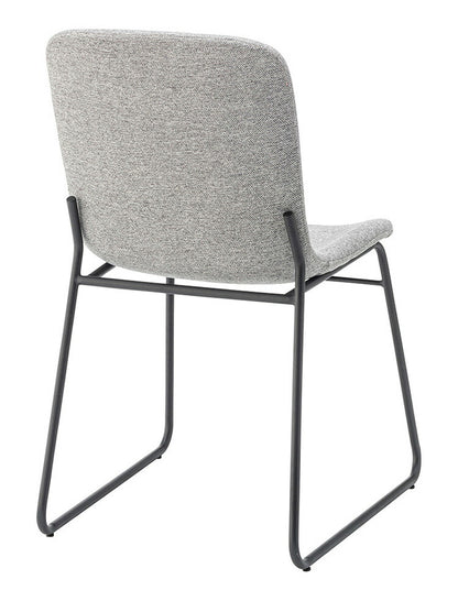 ダイニングチェア おしゃれ 座面高45cm チェアー 椅子 イス 安定感 快適 布 ファブリック スチール 背もたれ付き 脚 黒 ブラック アームレス 肘なし 肘掛けなし スリム 固定脚 シンプル(代引不可)