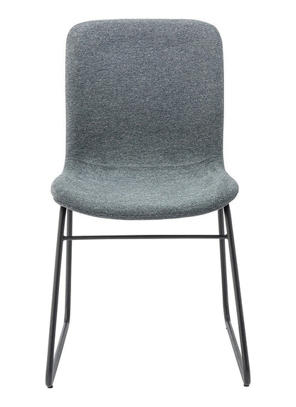 ダイニングチェア おしゃれ 座面高45cm チェアー 椅子 イス 安定感 快適 布 ファブリック スチール 背もたれ付き 脚 黒 ブラック アームレス 肘なし 肘掛けなし スリム 固定脚 シンプル(代引不可)