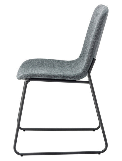 ダイニングチェア おしゃれ 座面高45cm チェアー 椅子 イス 安定感 快適 布 ファブリック スチール 背もたれ付き 脚 黒 ブラック アームレス 肘なし 肘掛けなし スリム 固定脚 シンプル(代引不可)