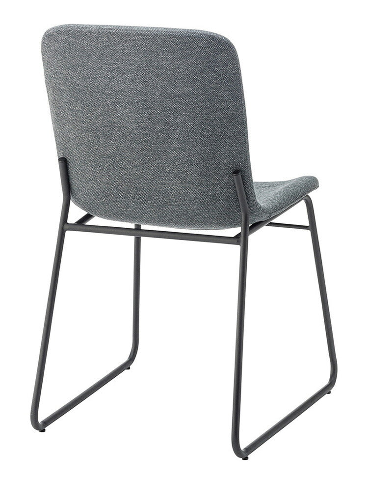 ダイニングチェア おしゃれ 座面高45cm チェアー 椅子 イス 安定感 快適 布 ファブリック スチール 背もたれ付き 脚 黒 ブラック アームレス 肘なし 肘掛けなし スリム 固定脚 シンプル(代引不可)