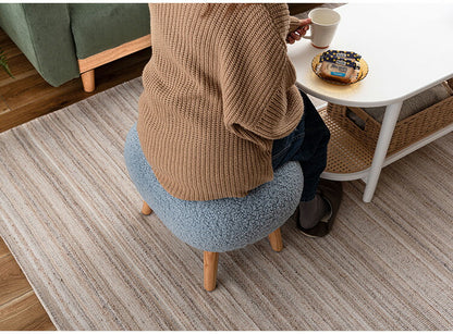 スツール MYS-602 東谷 スツール 丸椅子 ラウンド 腰掛 イス オットマン ブークレ生地 天然木 円形 チェア 簡易椅子 アームレス 肘無し 背もたれなし 木脚 ファブリック おしゃれ かわいい 来客(代引不可)