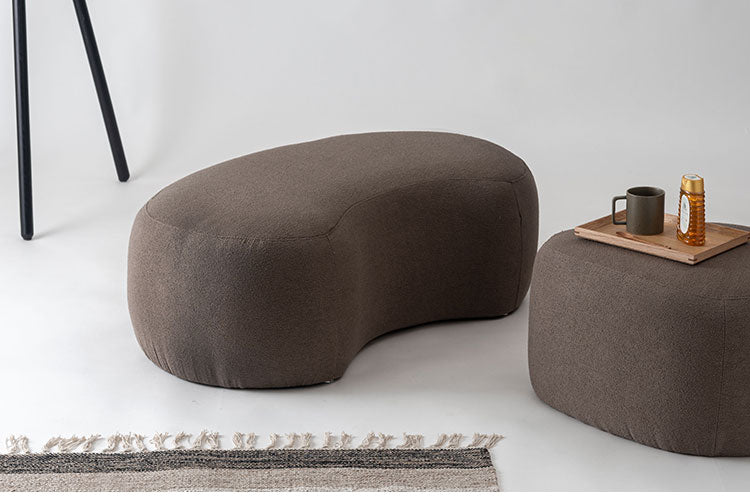 スツール MYS-606 東谷 スツール イス 椅子 チェア チェアー 腰掛け ビーンズ ビーンズ型 ベージュ シンプル モダン デザイン 個性的 無地 ファブリック 布地 リビング 寝室 おしゃれ 足置き 大きめ(代引不可)