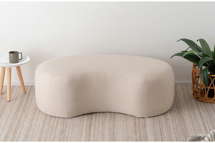 スツール MYS-606 東谷 スツール イス 椅子 チェア チェアー 腰掛け ビーンズ ビーンズ型 ベージュ シンプル モダン デザイン 個性的 無地 ファブリック 布地 リビング 寝室 おしゃれ 足置き 大きめ(代引不可)