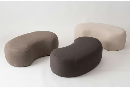 スツール MYS-606 東谷 スツール イス 椅子 チェア チェアー 腰掛け ビーンズ ビーンズ型 ベージュ シンプル モダン デザイン 個性的 無地 ファブリック 布地 リビング 寝室 おしゃれ 足置き 大きめ(代引不可)